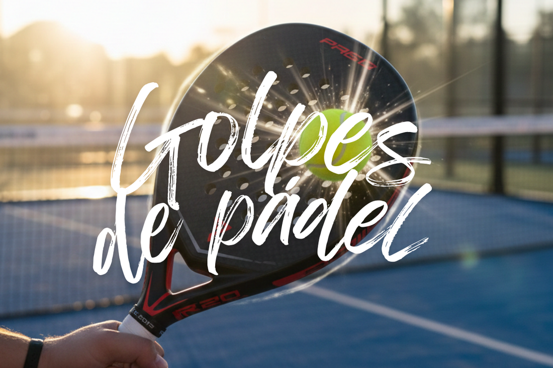 pala golpeando bola en pista de pádel