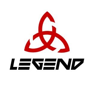 LEGEND logo negro en fondo blanco y letras negras