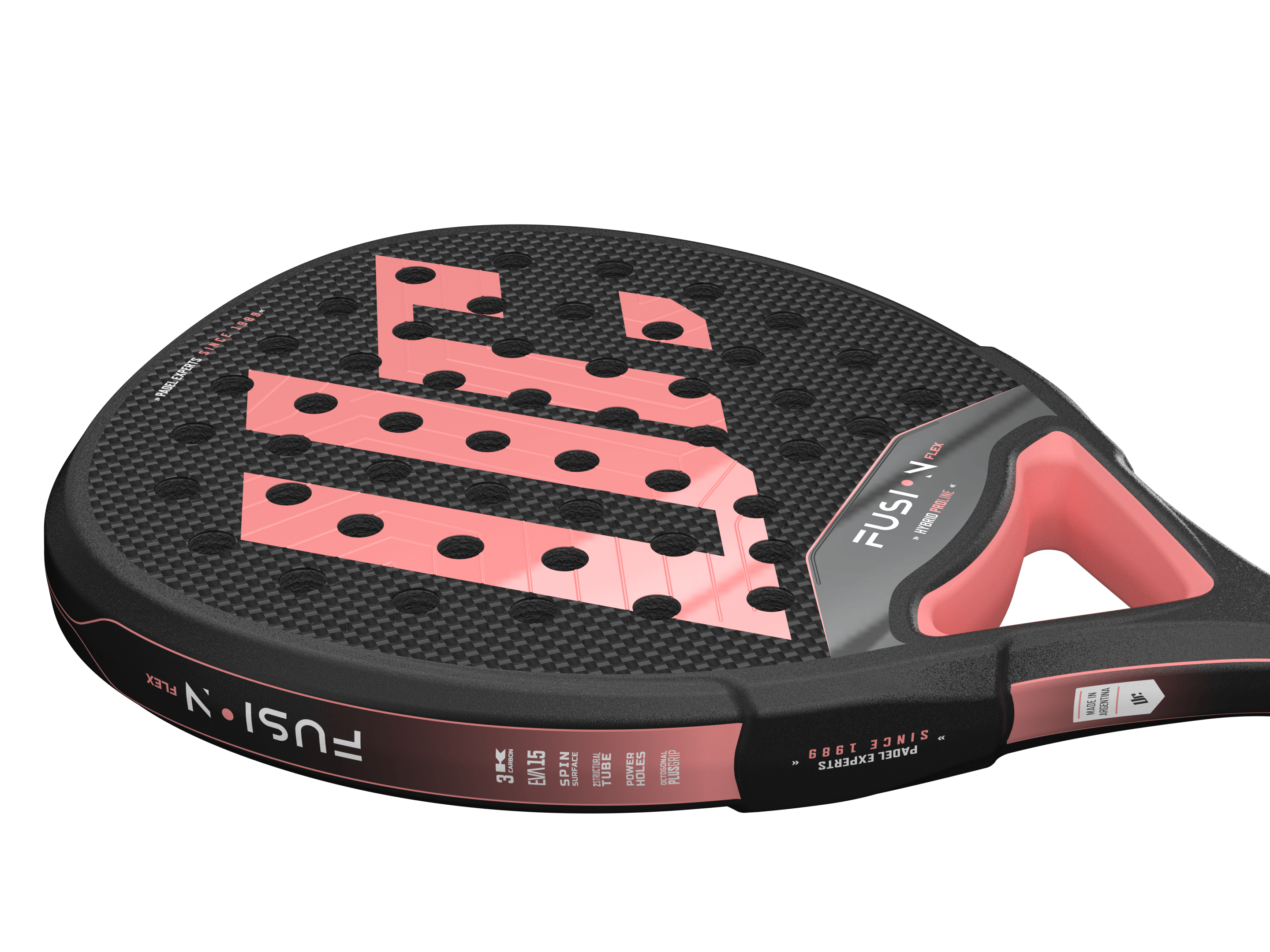 PALA ESPECIAL MUJERES URICH FUSION FLEX M vista recostada con detalle del marco