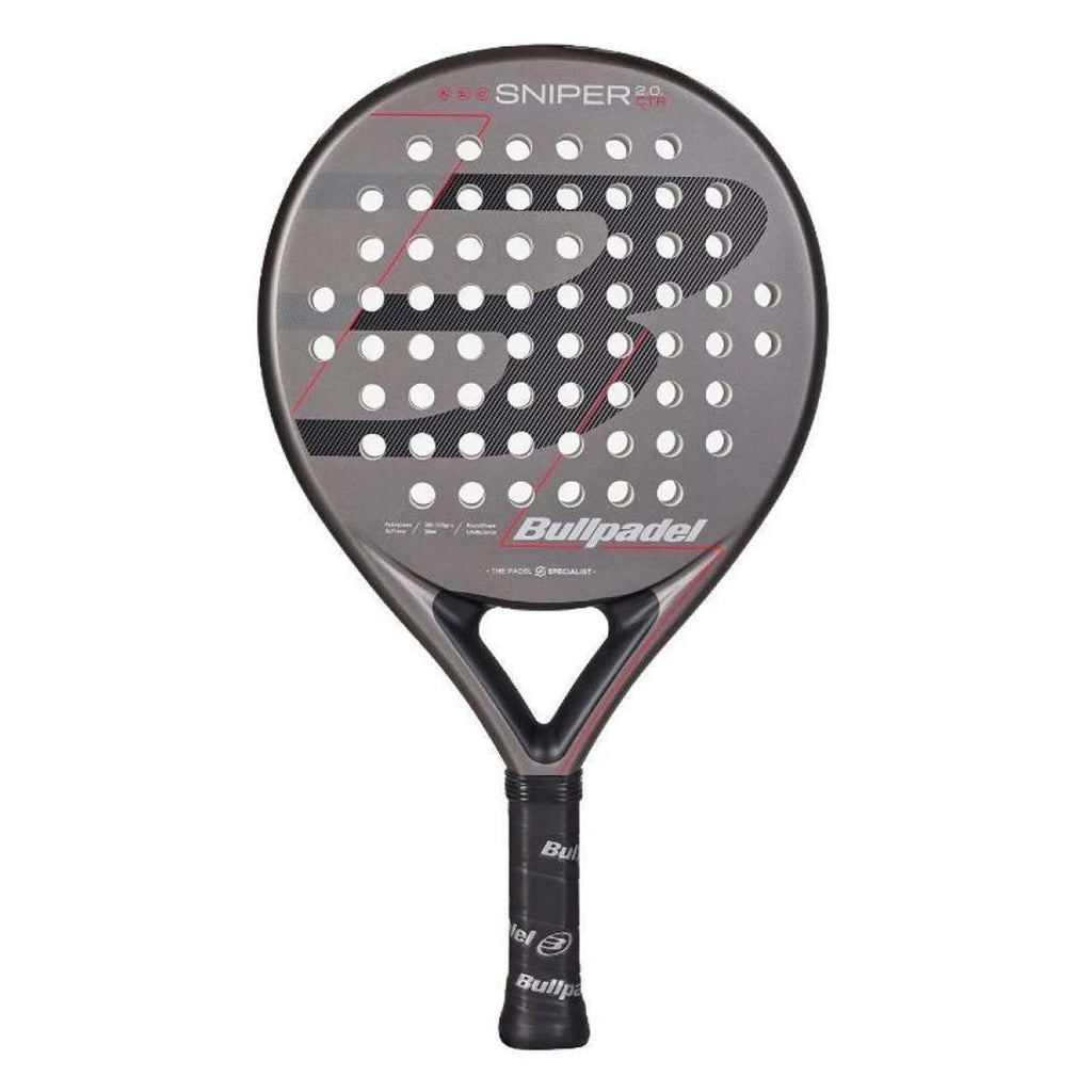 PALA BULLPADEL SNIPER 2.0 CONTROL 2026 gris oscuro - vista frontal