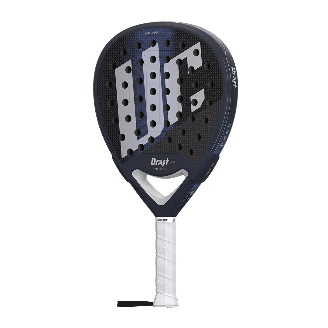 pala urich Draft Soft 2025 frontal perfilada con grip blanco
