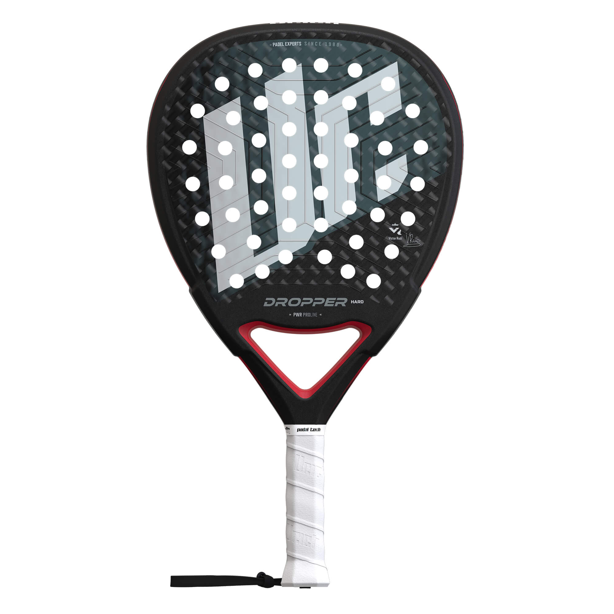 Pala Urich Dropper Hard 12K Víctor Ruiz 2025, carbono 12K y núcleo V50 vista frontal