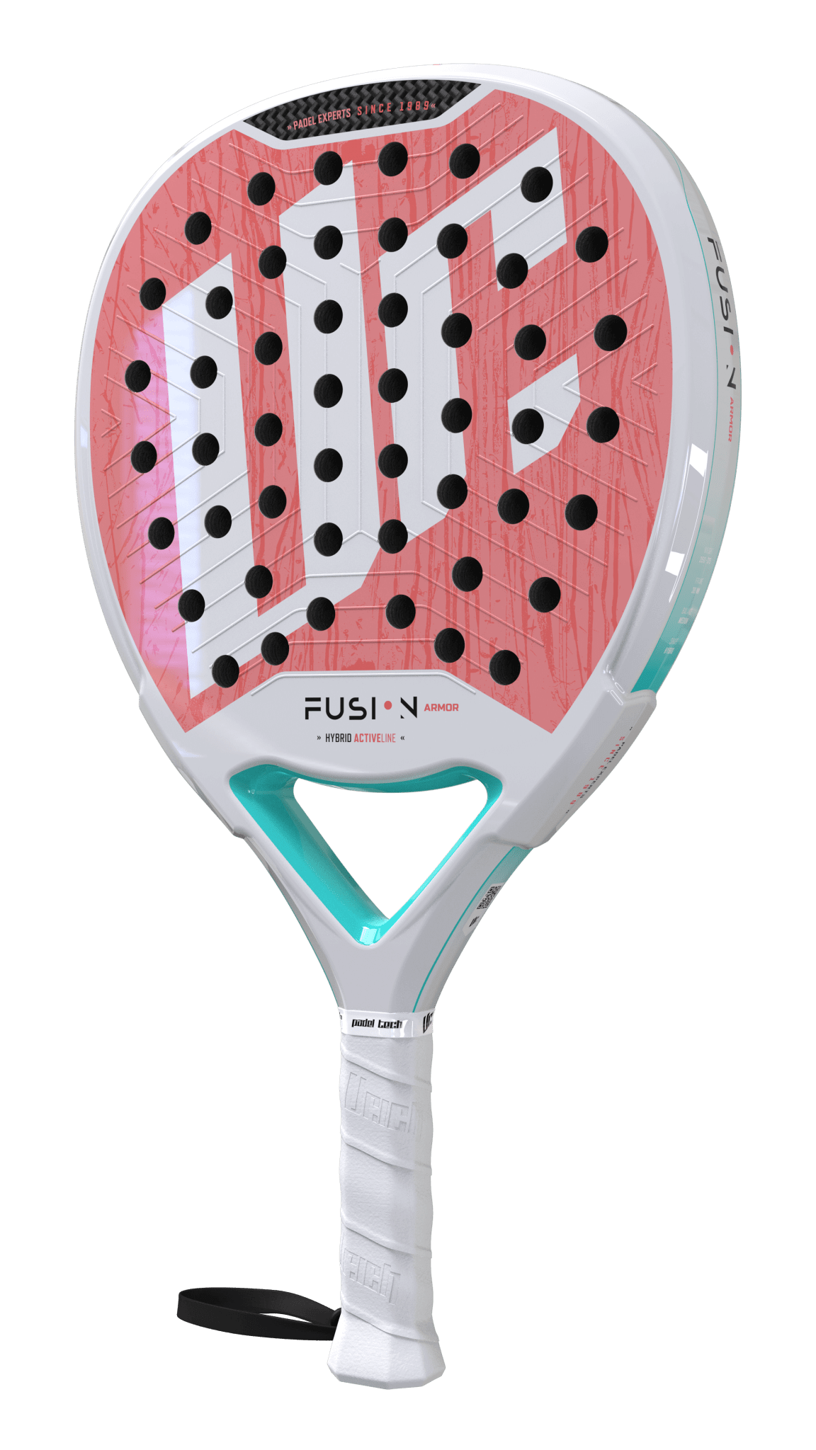 pala fusion armor m de urich, color rosa y blanco vista frontal perfilada