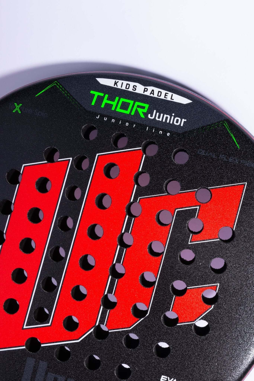  PALA  JUGADOR JOVEN URICH THOR JUNIOR  vista de frente con zoom al logo rojo