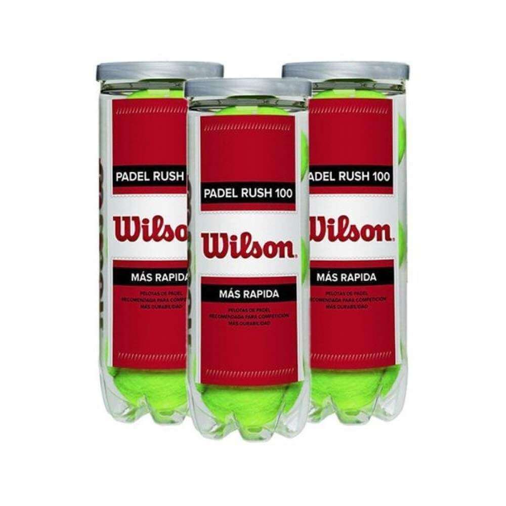  tres botes de PELOTAS PADEL wilson RUSH 100c